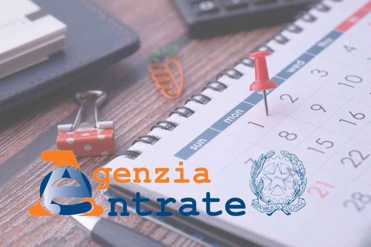 calendario e scritta Agenzia delle Entrate